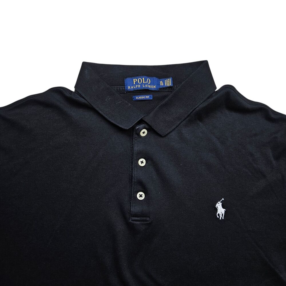 Polo Ralph Lauren Polo Shirt Mens XL Black Classic Fit Preppy